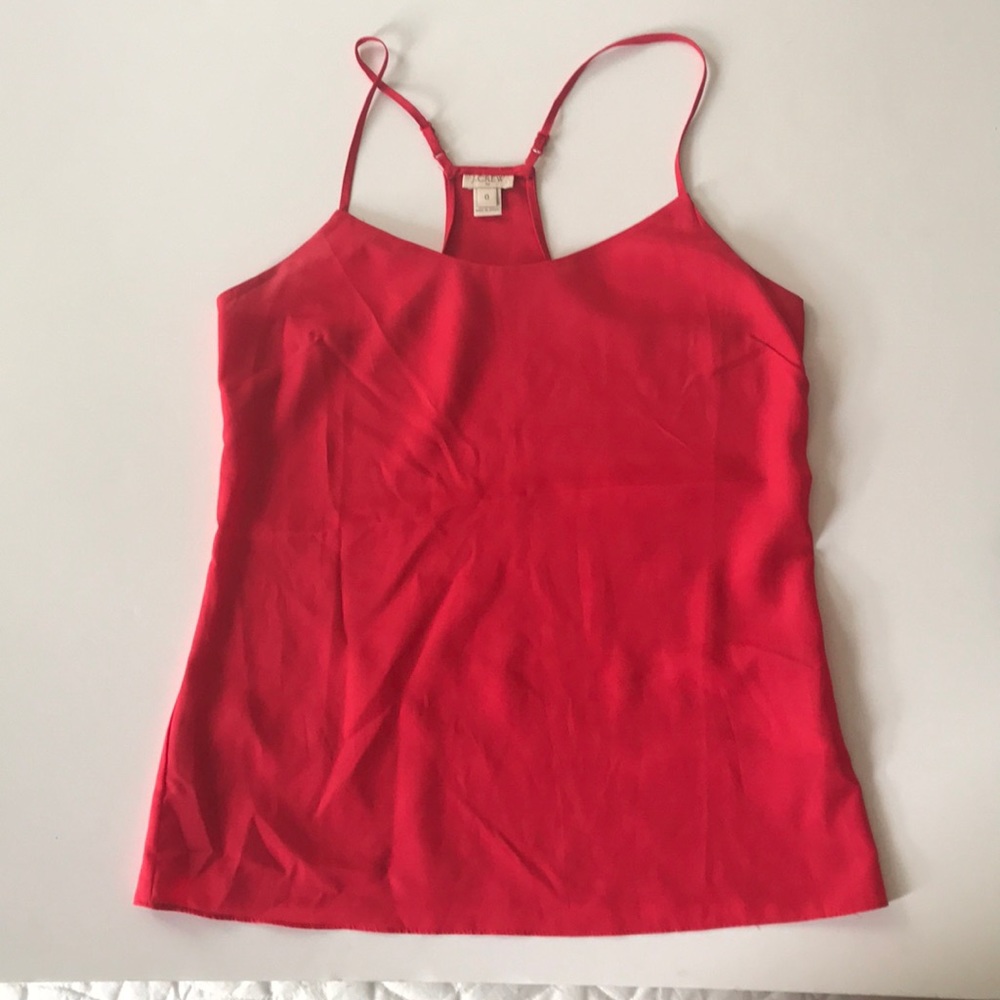 coral j. crew silky tank top